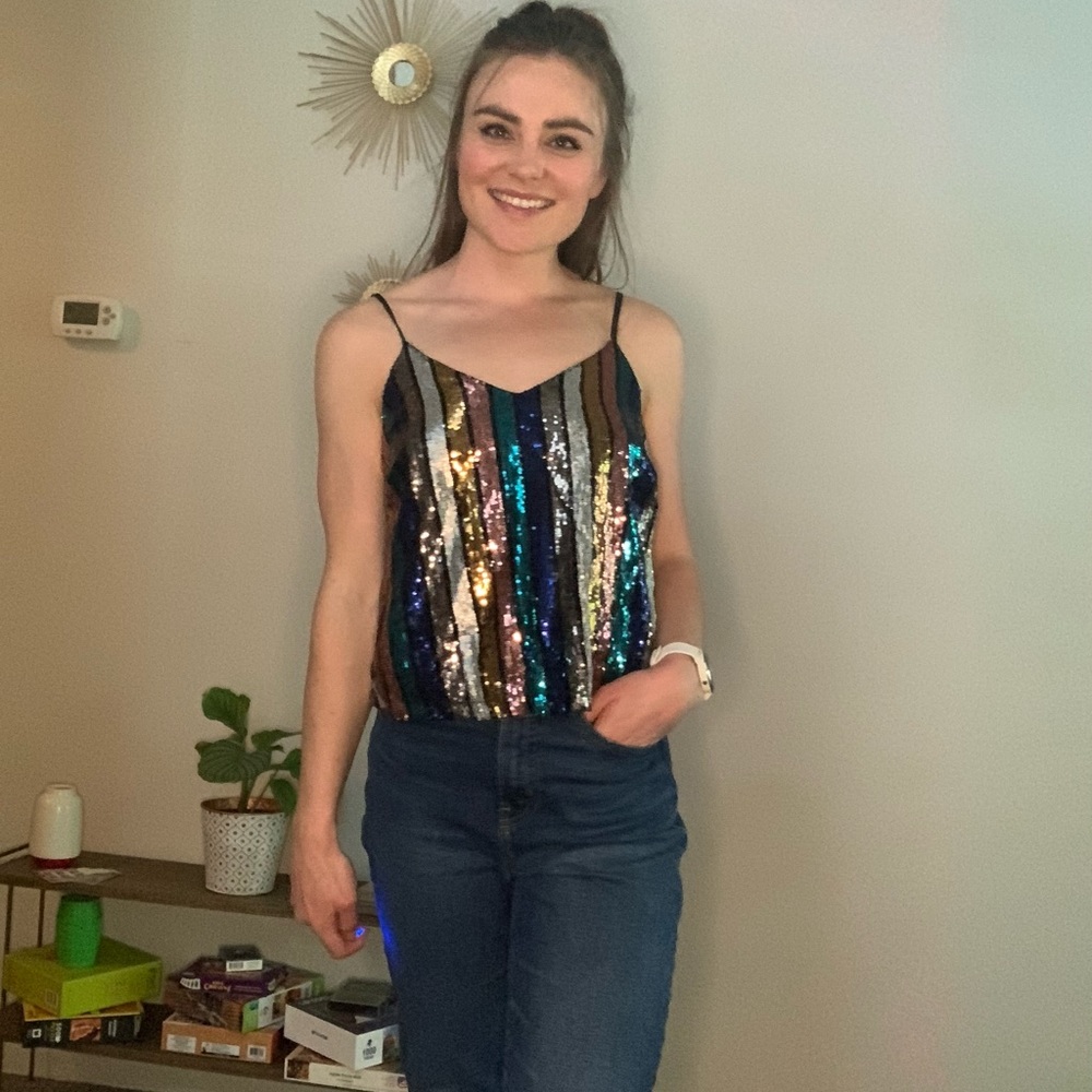 Sequined tank top